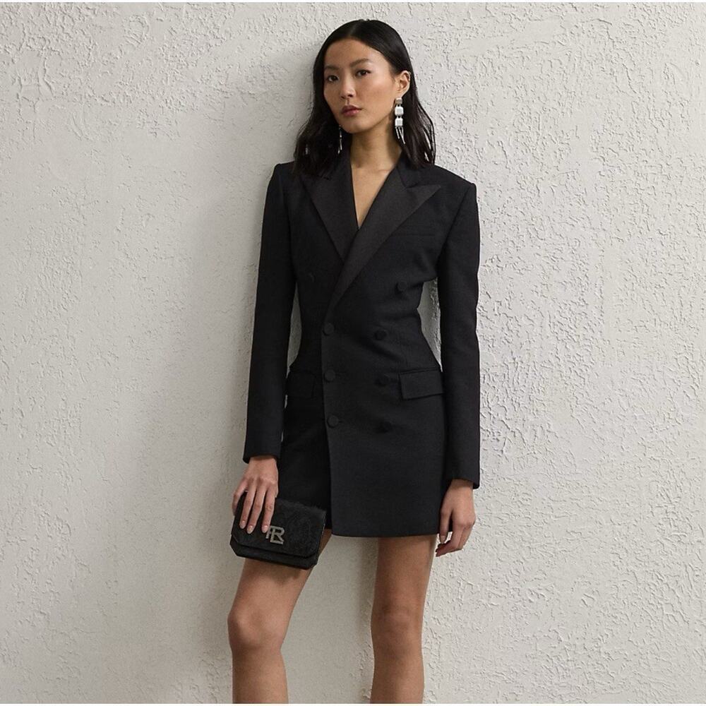 Ralph Lauren Purple Label Double Breasted Mini Dress Blazer Tuxedo size 10
